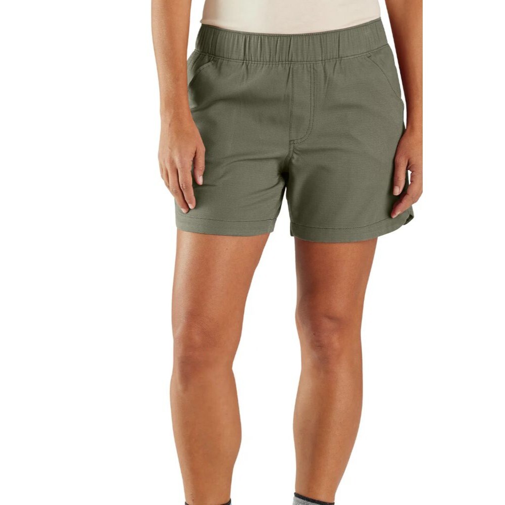 Carhartt Force Ripstop Work Shorts Womens S 4-6 Dusty Olive Pull On NEW